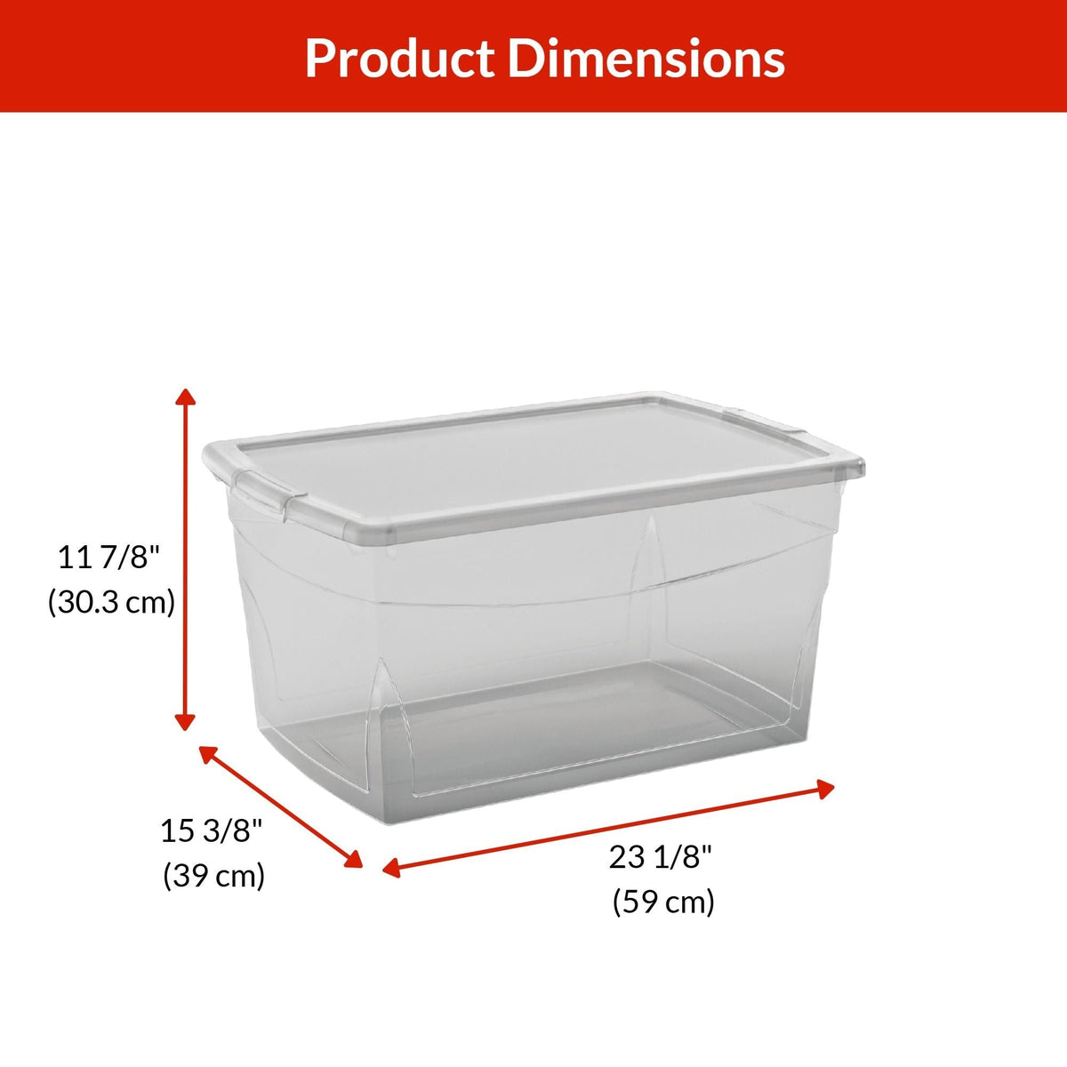 type A Clarity Transparent Storage Box with Lid, 50-L O1N2 - product image 6