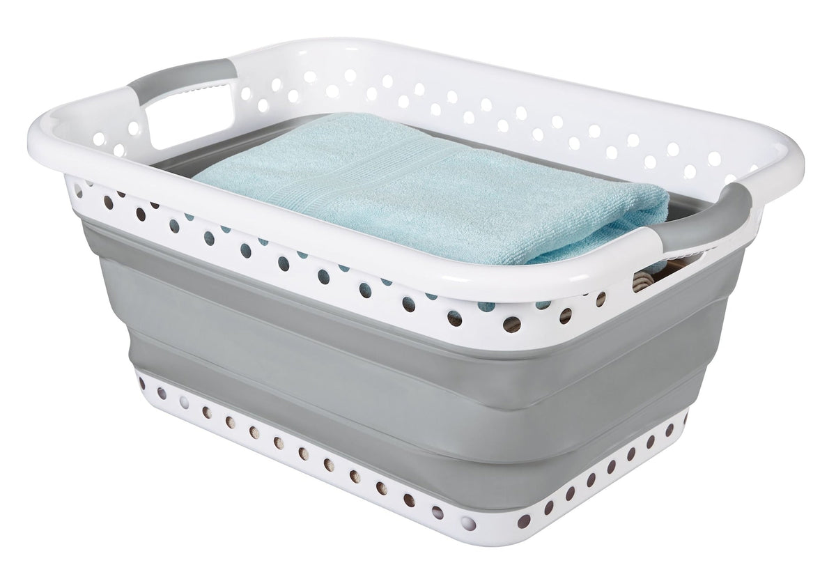 type A Collapsible Laundry Basket 24 L x 17.4 W x 3.2 to 10.5-in H J9C8 - product image 1