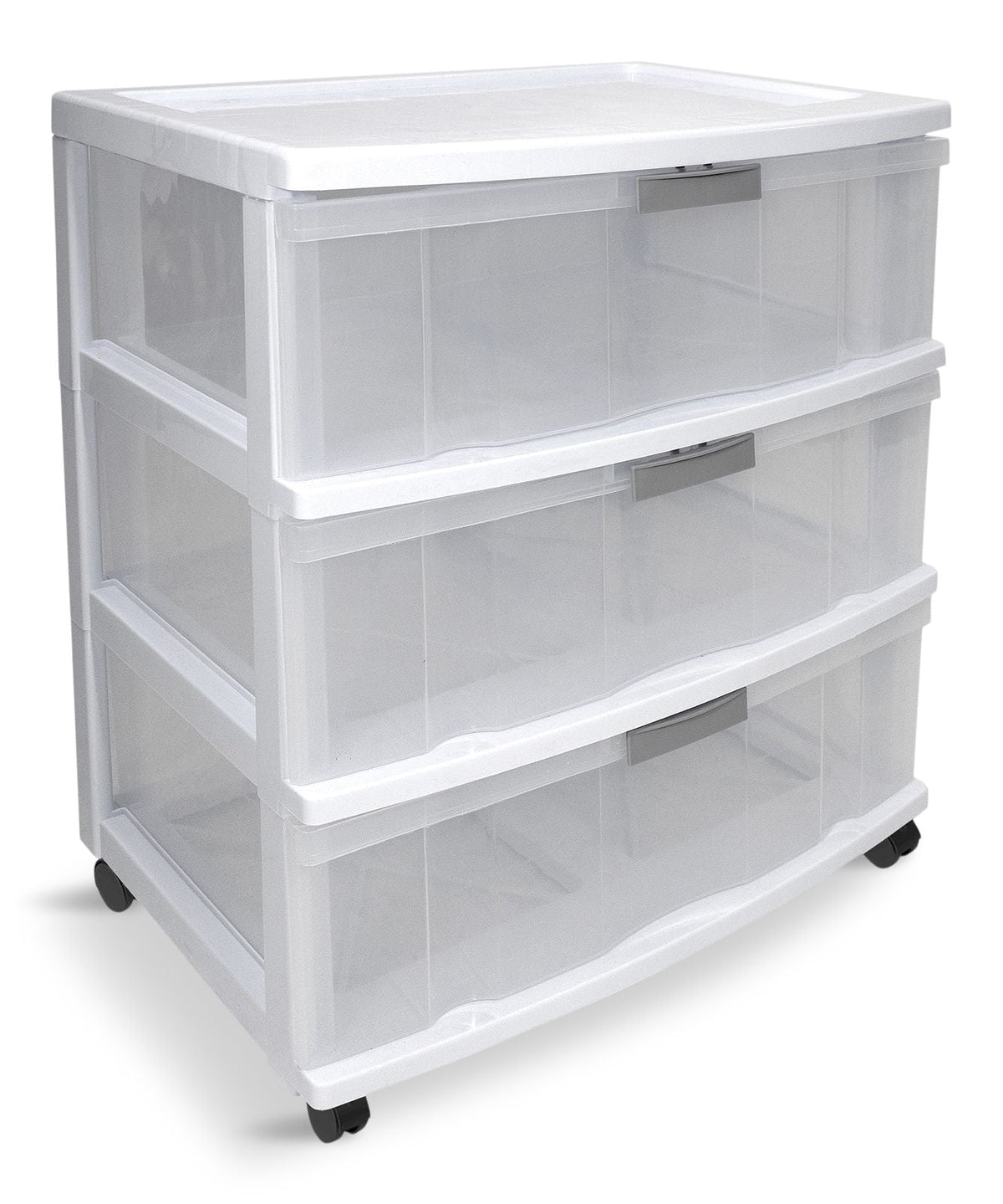 type A Element Clear Frame 3-Drawer Storage Tower/Cart with Wheels, Lockable, 25-in, White F3G7 - product image 1