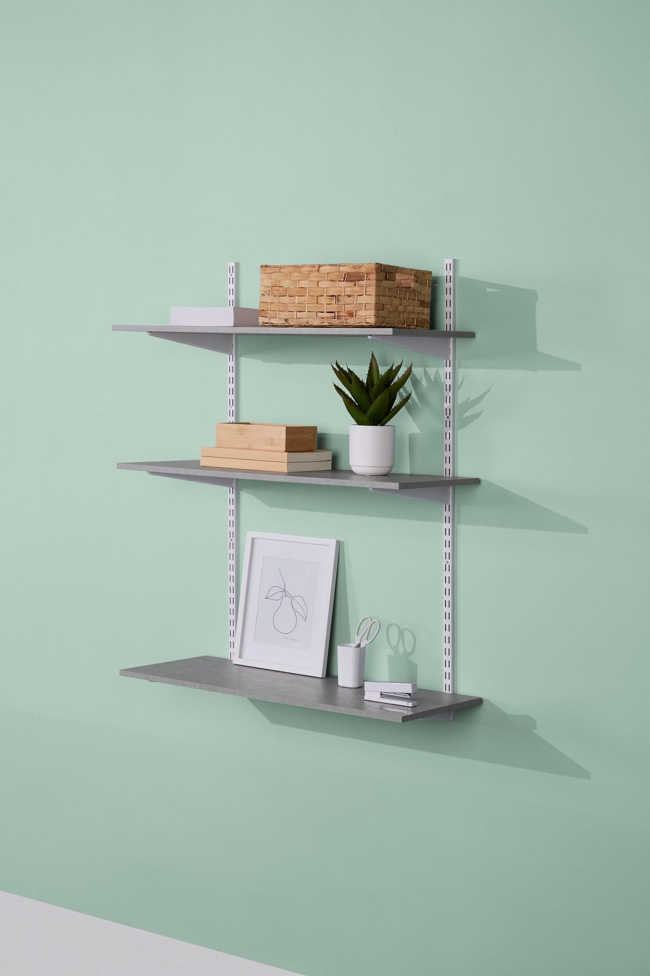 type A Floating Wall Shelf Board, Grey Concrete, 16 x 35-in N5X8 - product image 1