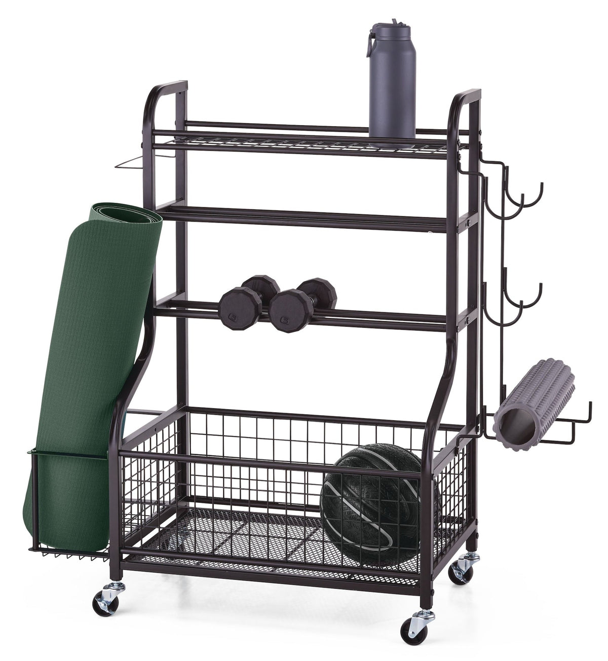 type A Multifunction Storage Rack with Wheels, Black Y9E1 - product image 1