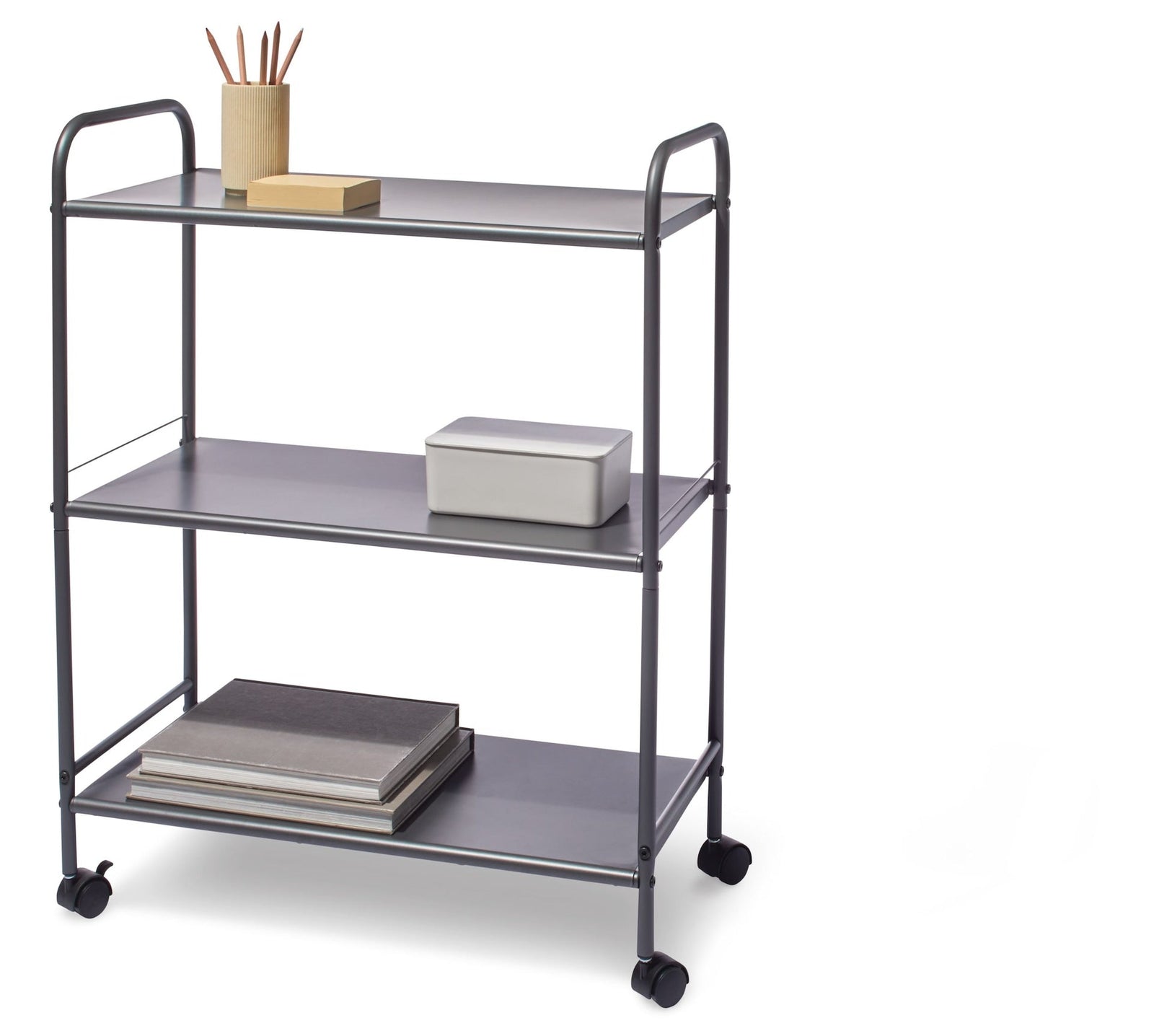 type A Radiant 3-Tier Utility Cart with Wheels, Grey Q4Y8 - product image 2