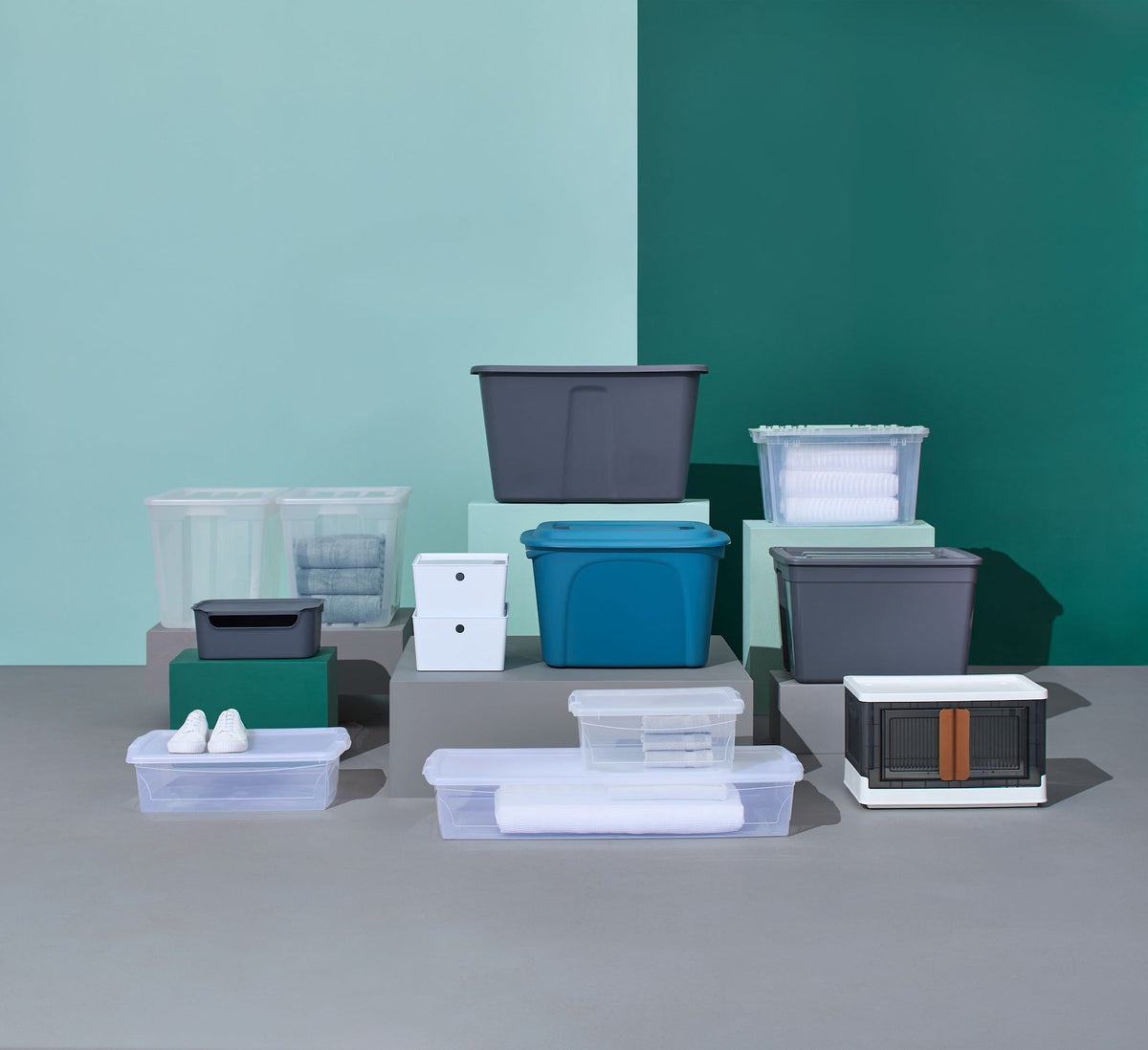 type A Restore Stackable Nesting Storage Box with Lid, 121-L, Grey M6P7 - product image 3
