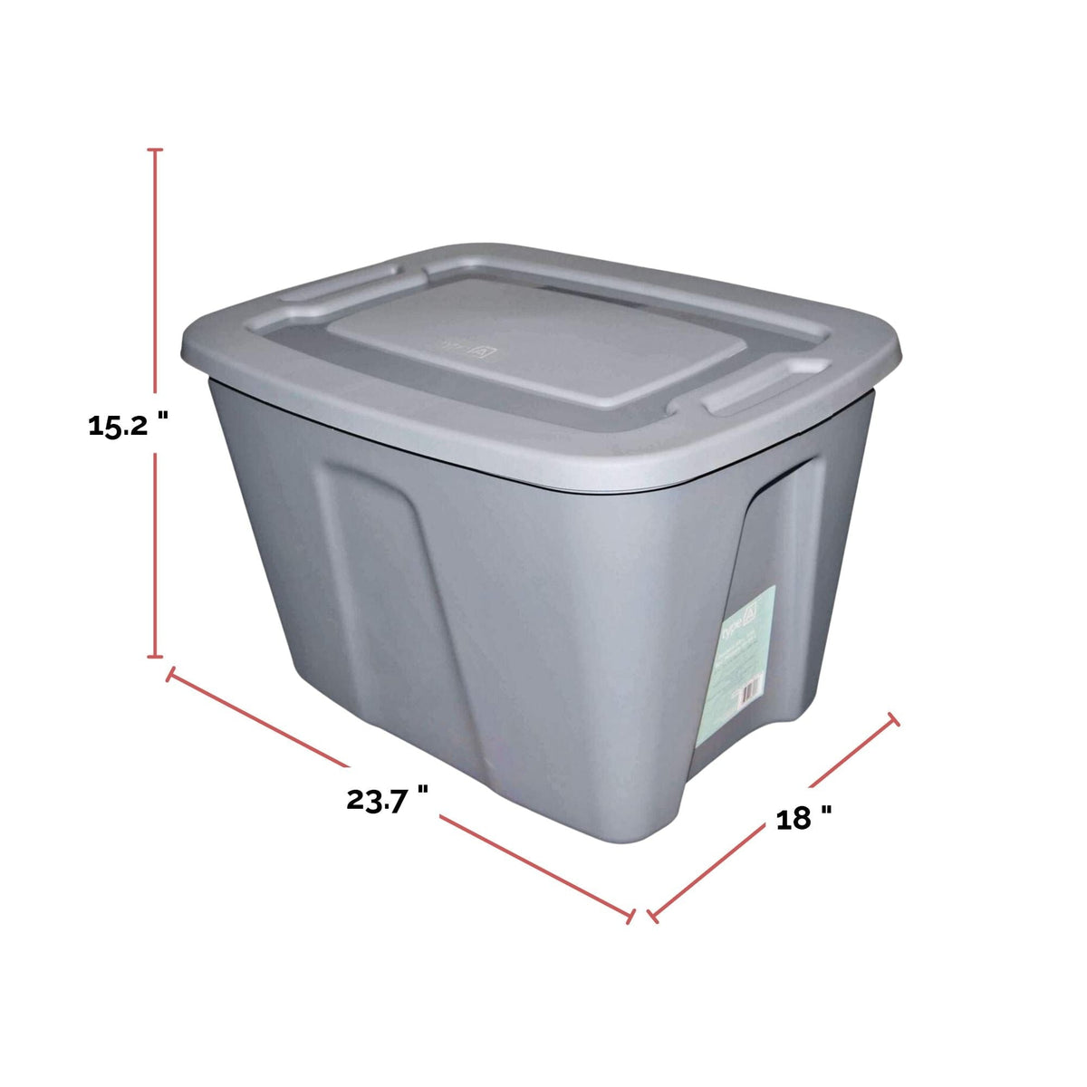 type A Restore Stackable Storage Box with Lid, 68-L, Grey H8L0 - product image 2