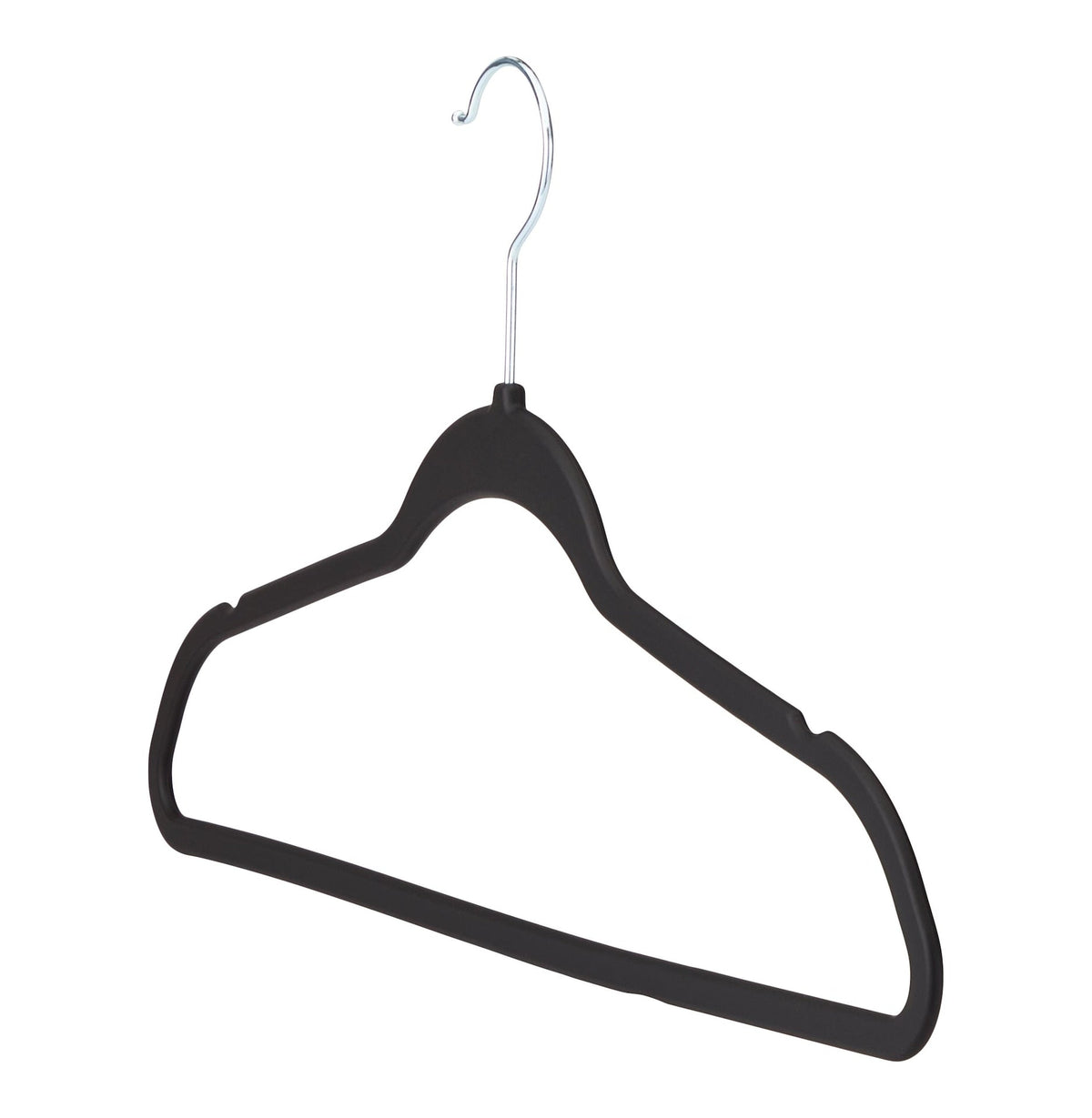 type A Rubberized Slim Non-Slip Hanger, Black 10-pk I0N5 - product image 1