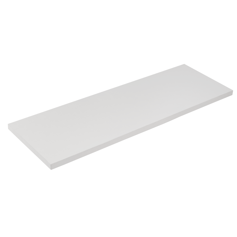 type A Wooden Floating Wall Shelf Board, White, 12 x 24-in D1N0 - product image 1