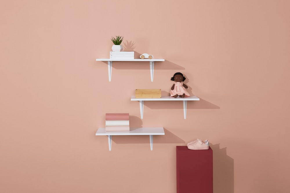 type A Wooden Floating Wall Shelf Board, White, 12 x 24-in O3K5 - product image 2