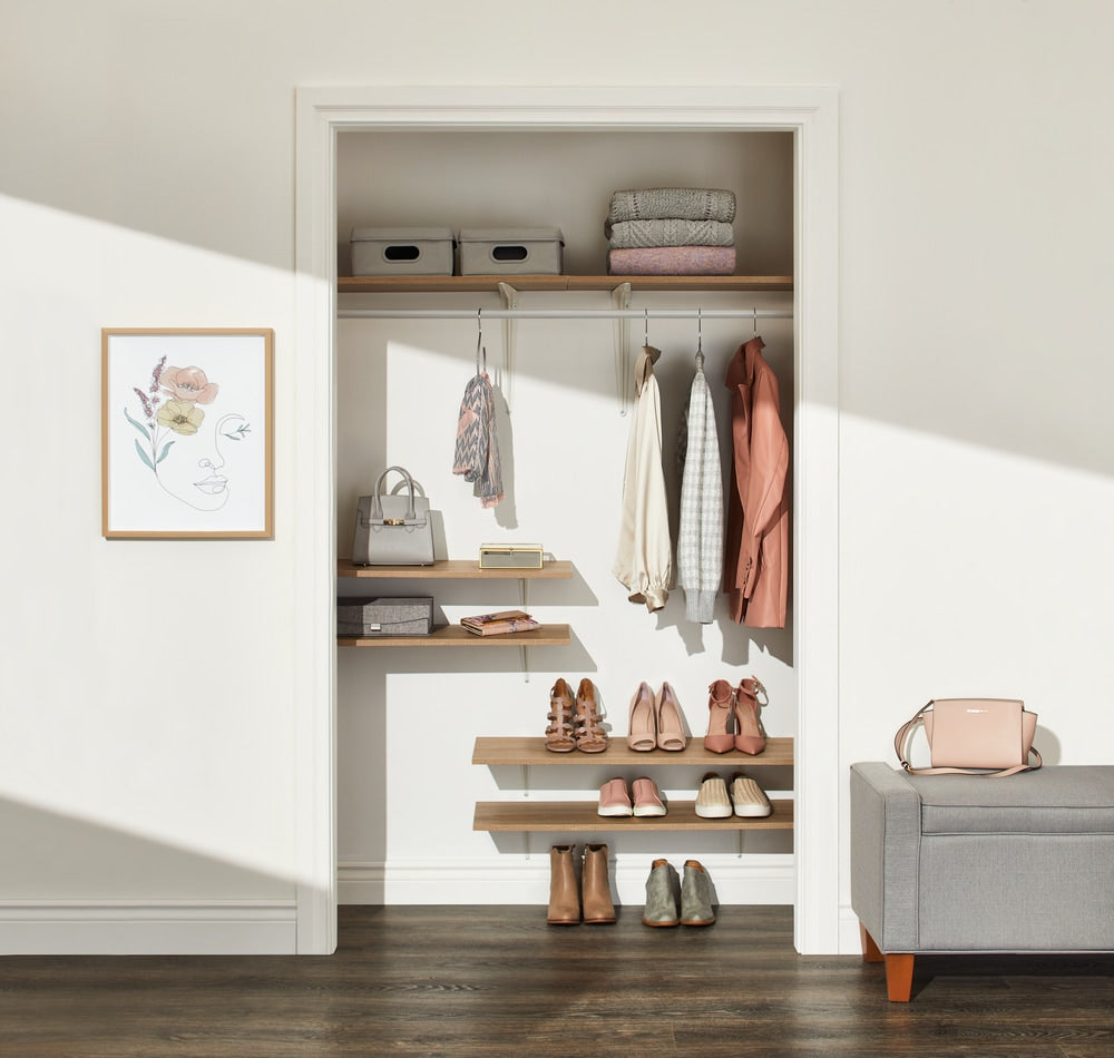 type A Wooden Floating Wall Shelf Board, White, 20 x 35-in K0T4 - product image 2