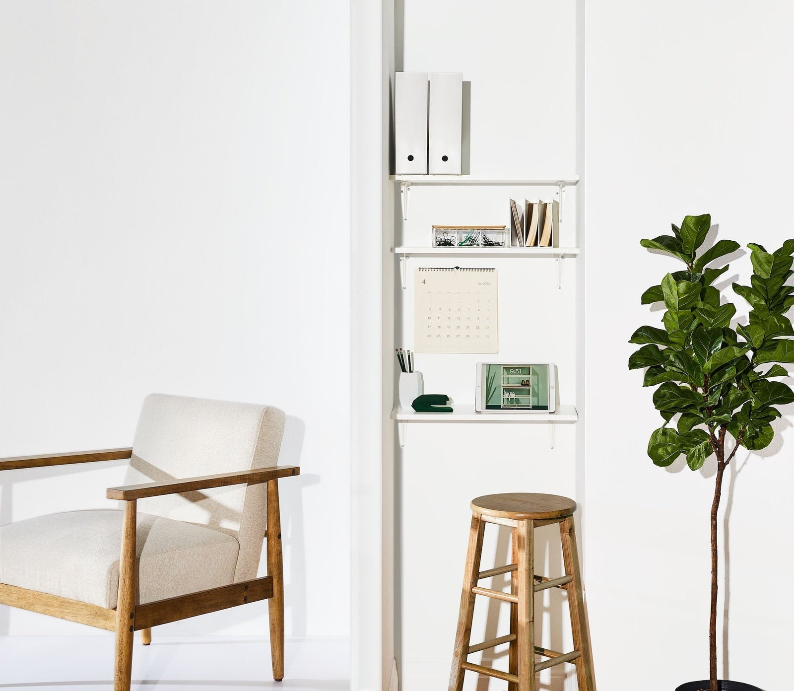 type A Wooden Floating Wall Shelf Board, White, 8 x 24-in Q8L5 - product image 2