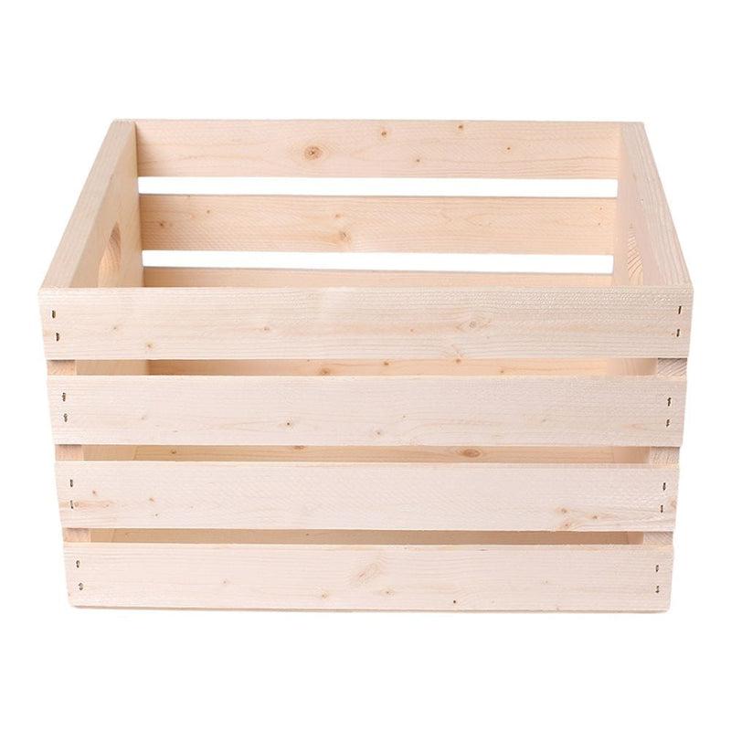 Solid Pine Wood Storage Crate, 16-in B6U9