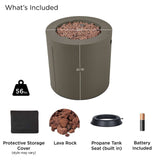 Steel Propane Fire Pit Hidden Tank in Mist Gray, 24-in B7S3 - product image 7