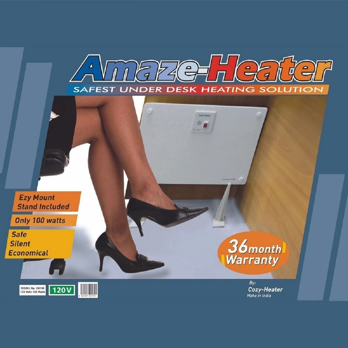 Heater Ceramic Under the Desk Space Heater with Ezymount Stands, 100W, White F6B2 - product image 6