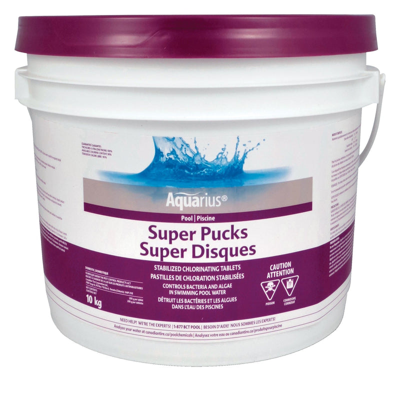 Super Pucks Stabilized Chlorine Pool Pucks, 10-kg W2A4