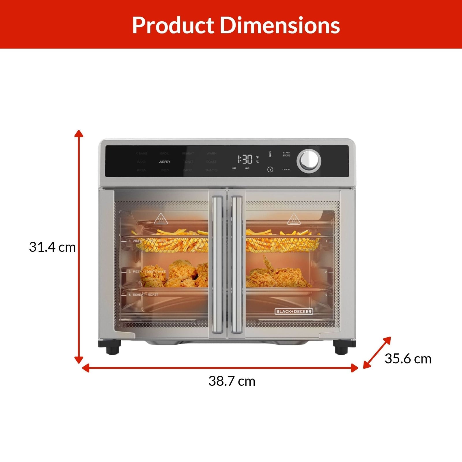 12-in-1 French Door Digital Countertop Convection Oven with Air Fry, 6-Slices X4U9 - product image 2
