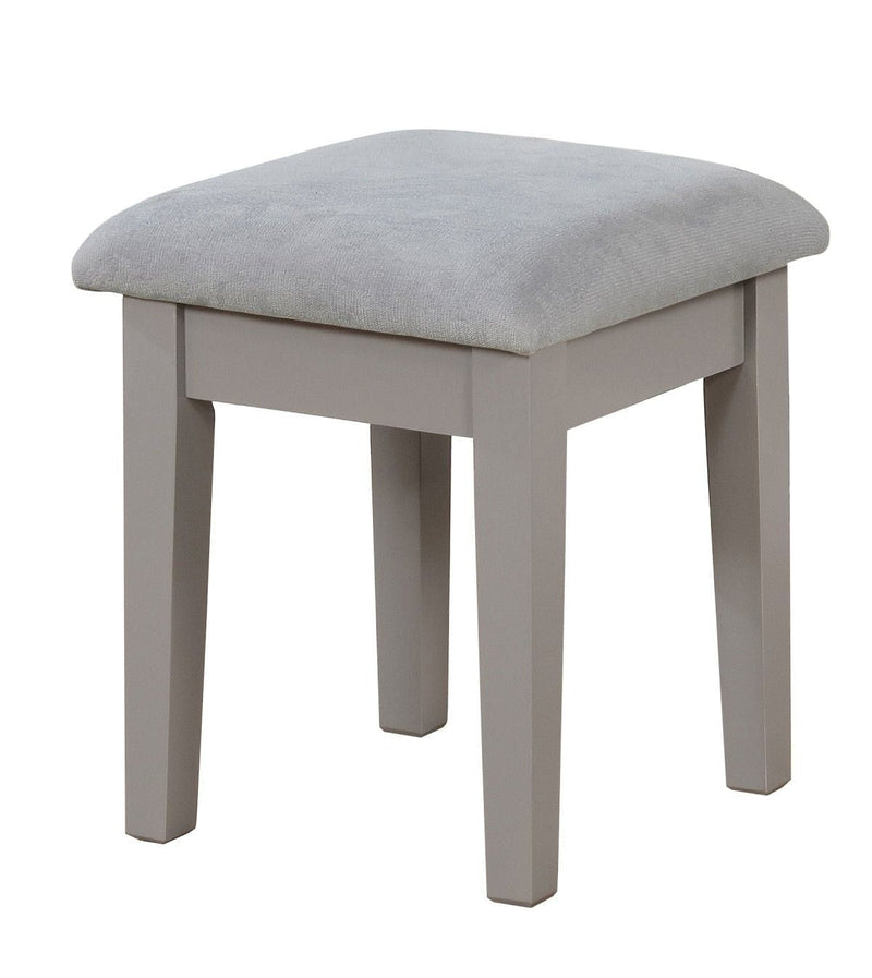Cece 1-Drawer Grey Dressing Table Makeup Vanity Set with Stool and Mirror Y5Z3