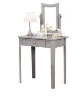 Cece 1-Drawer Grey Dressing Table Makeup Vanity Set with Stool and Mirror Y5Z3 - product image 2