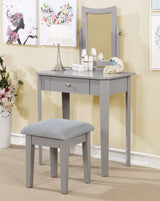 Cece 1-Drawer Grey Dressing Table Makeup Vanity Set with Stool and Mirror X2H7 - product image 4