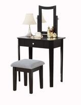 Celah 1-Drawer Black Dressing Table Makeup Vanity Set with Stool and Mirror X8R7 - product image 2