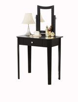 Celah 1-Drawer Black Dressing Table Makeup Vanity Set with Stool and Mirror X8R7 - product image 3