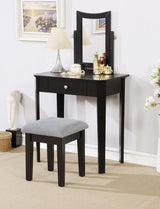 Celah 1-Drawer Black Dressing Table Makeup Vanity Set with Stool and Mirror X8R7 - product image 4