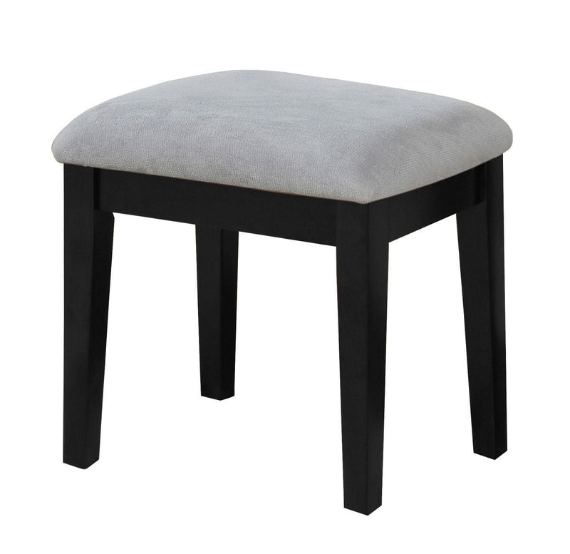 Lynn 1-Drawer Black Dressing Table Makeup Vanity Set with Stool and Mirror X8X5