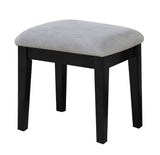 Lynn 1-Drawer Black Dressing Table Makeup Vanity Set with Stool and Mirror V9Y0 - product image 1