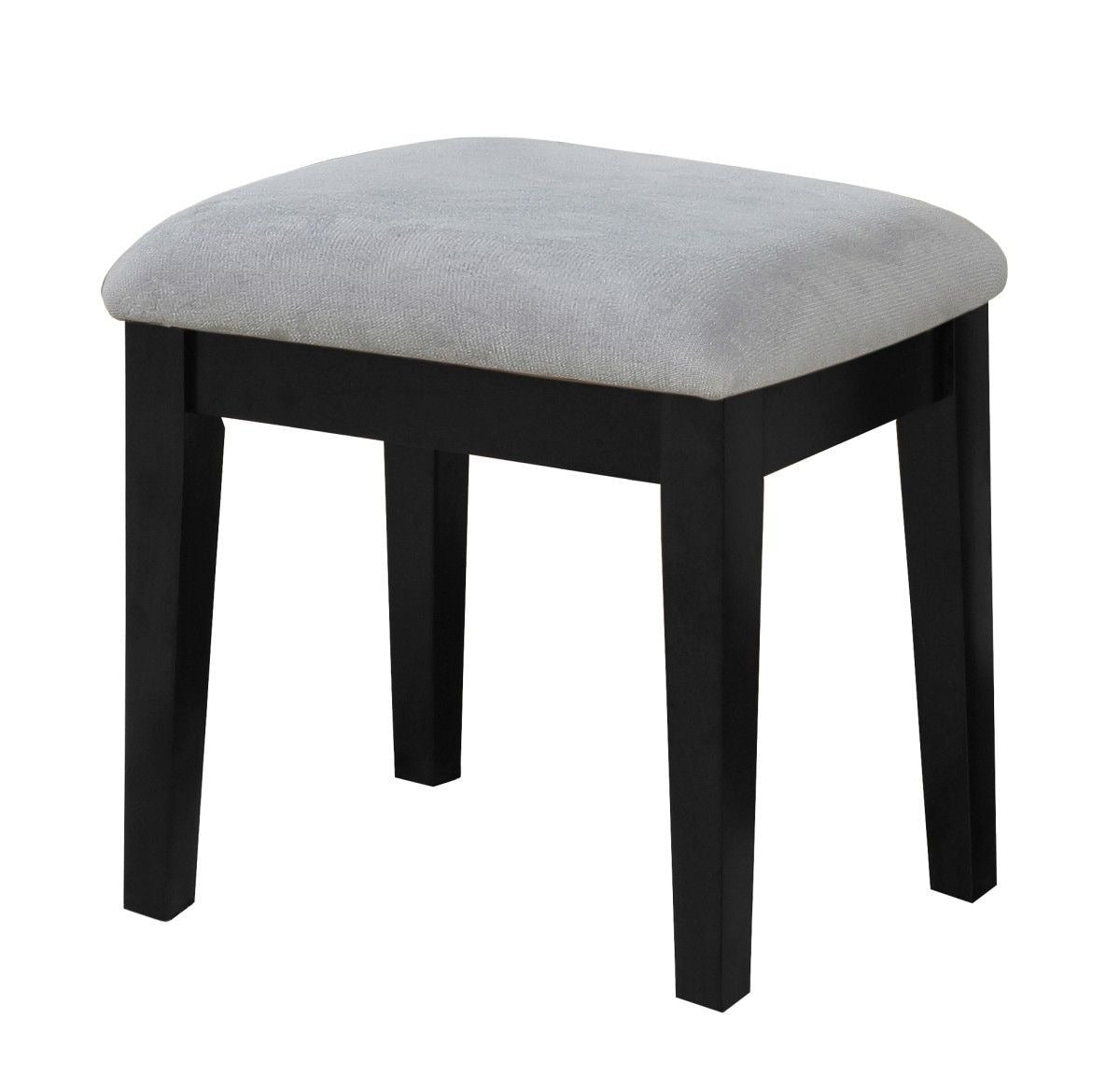 Lynn 1-Drawer Black Dressing Table Makeup Vanity Set with Stool and Mirror V9Y0 - product image 1