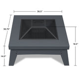 Square Steel Wood Burning Fire Pit in Gray, 37-in W1I6 - product image 4