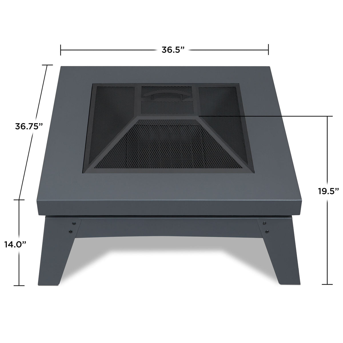 Square Steel Wood Burning Fire Pit in Gray, 37-in W1I6 - product image 4