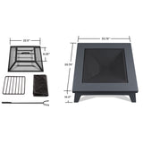 Square Steel Wood Burning Fire Pit in Gray, 37-in W1I6 - product image 5