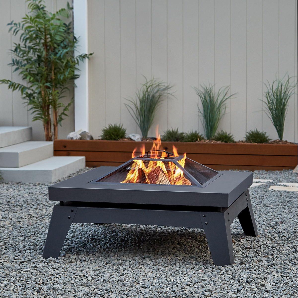Square Steel Wood Burning Fire Pit in Gray, 37-in W1I6 - product image 6