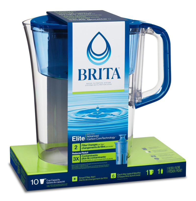 Elite Filter Pitcher with Smart Light Indicator, 10-Cup, Blue Tahoe U7O1
