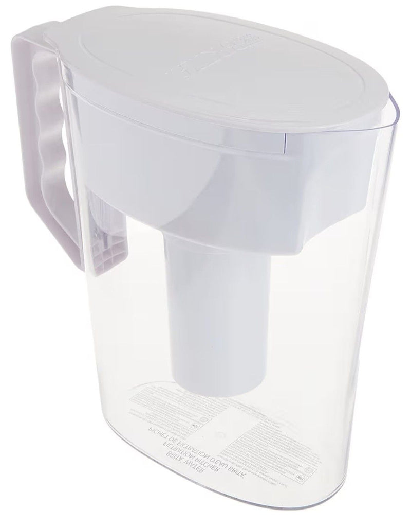 Slim Water Filter Pitcher with Standard Filter, BPA Free, 5 Cup, White J8C4