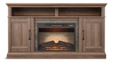Abbotsford Media Console Electric Fireplace TV Stand, 60-in, 1400W, Includes Remote Control, Brown Z5W4 - product image 1