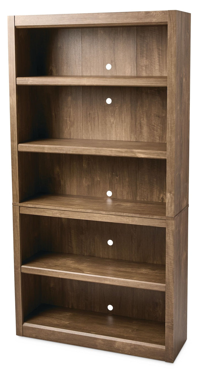 Adjustable 5-Shelf Bookcase/Bookshelf, Oak V8T6