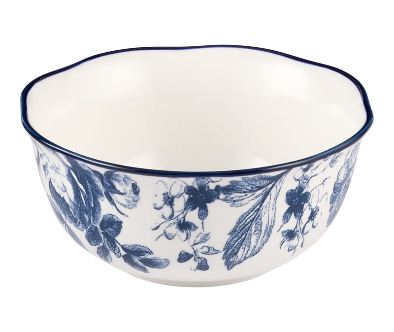 Augusta Stoneware All Purpose Bowl, 1-pc, White/Blue Floral X2W6