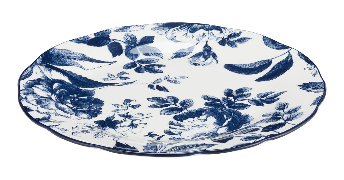 Augusta Stoneware Dinner Plate, 1-pc, White/Blue Floral V8M2 - product image 1