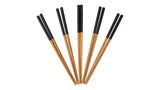 Bamboo Wood Chopsticks with Black Top, Serves 5, 10-pc J0E4 - product image 1