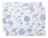 Blue Floral Rectangle Cork Placemat Set, Multi-Coloured, 11-in x 15-in, 2-pk S7F3 - product image 1