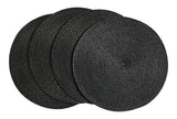 Braided Round Placemats, Black, 15-in Diameter, 4-pk N2P2 - product image 1