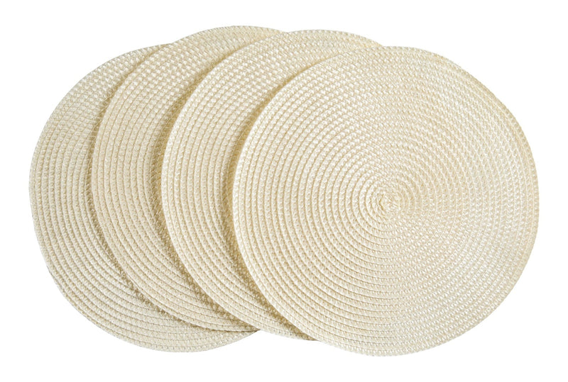 Braided Round Placemats, Cream, 4-pk U8G0