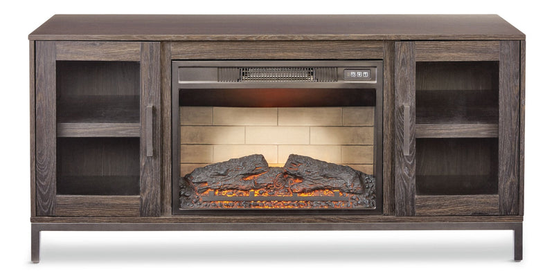 Canmore Media Console Electric Fireplace TV Stand with Fireplace, 54-in, 1400W, Brown A3B0
