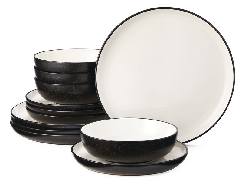 Catalone Two-Tone Stoneware Dinnerware Set, Serves 4, 12-pc J5J1