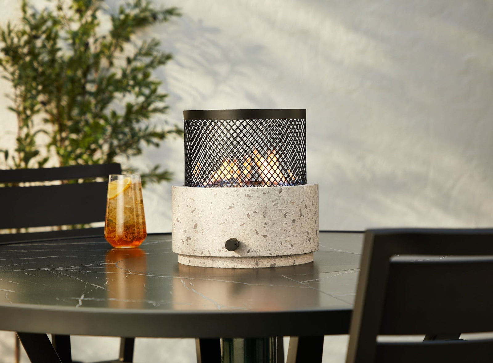 Cinder Round Outdoor Tabletop Gas Fire Pit, 11,000 BTU O0M0 - product image 6