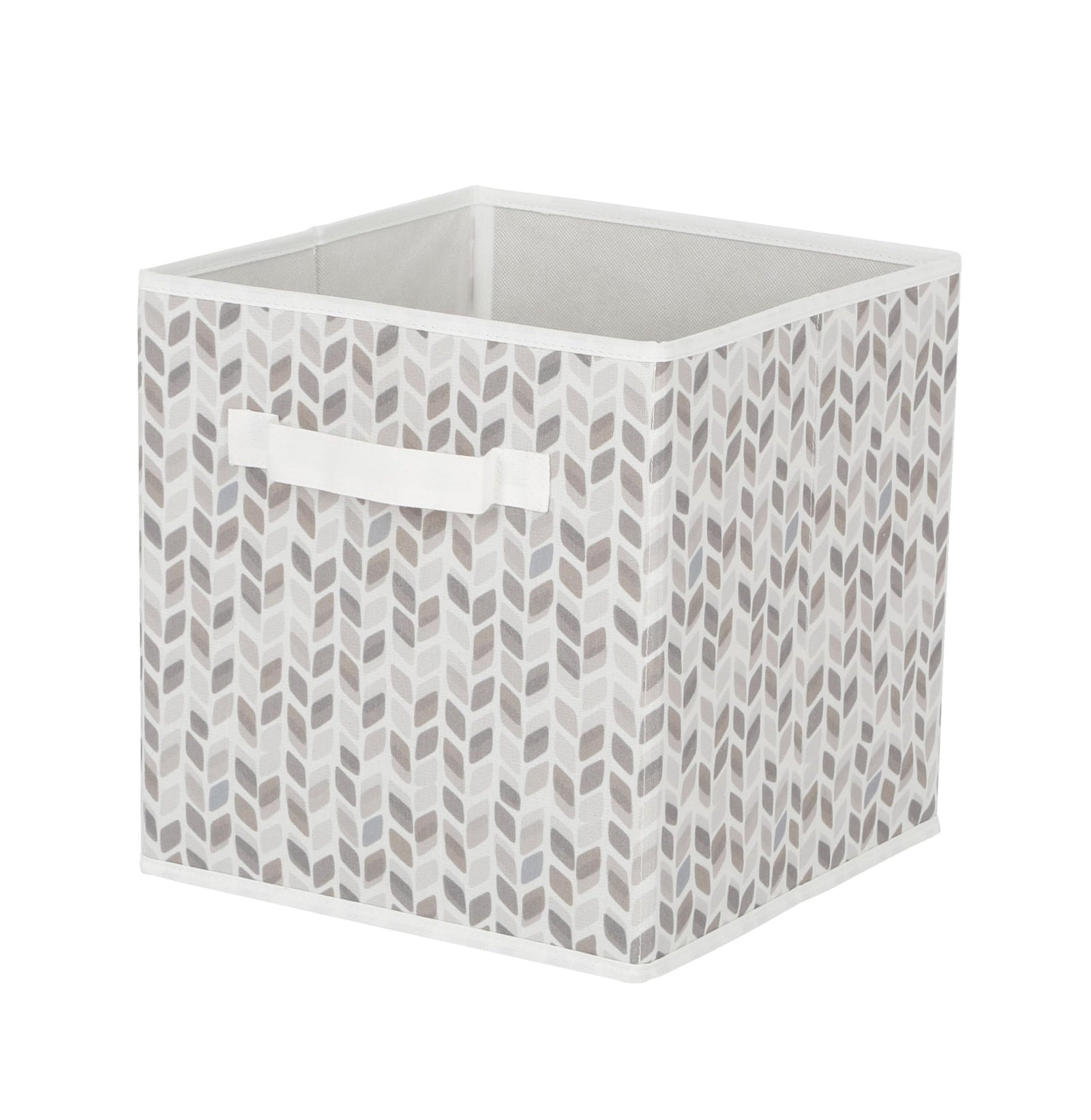 Cube Fabric Drawer Basket, White and Grey Tiled, 10.5 x 10.5 x 11-in Y3R5 - product image 1