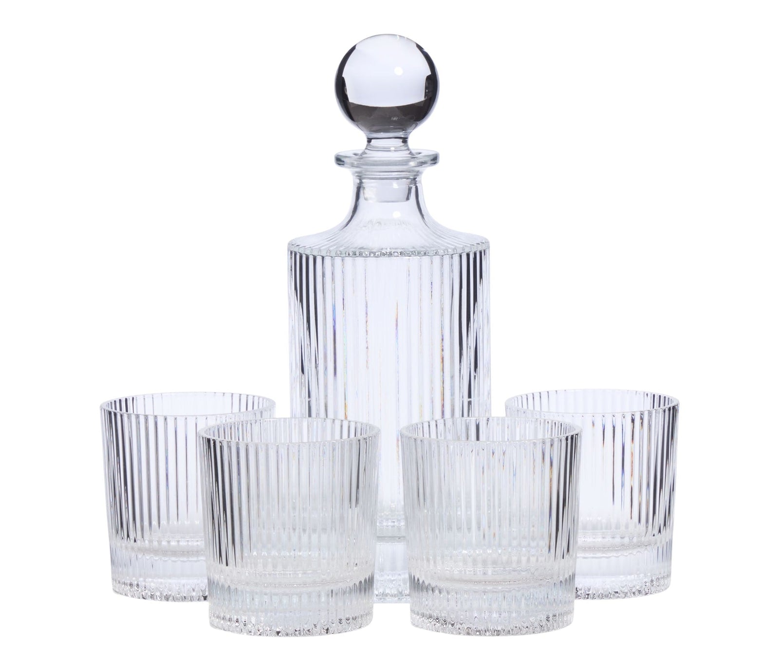 Fluted Decanter & Glasses Set, 5-pc R3O4 - product image 1