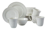 Gablehurst Stoneware Dinnerware Set with Mugs, Serves 4, 16-pc, Cream Reactive Glaze I0A5 - product image 1