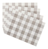 Gingham Plaid Checkered Rectangle Placemat, Silver/Ivory, 13-in x 18-in, 4-pk S5K5 - product image 1