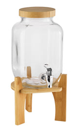 Glass Drink Dispenser, 4-L, with Bamboo Stand & Lid K7S8 - product image 1