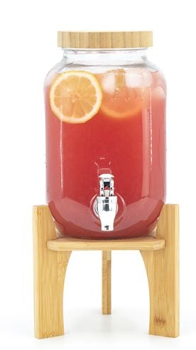Glass Drink Dispenser, 4-L, with Bamboo Stand & Lid K7S8 - product image 3